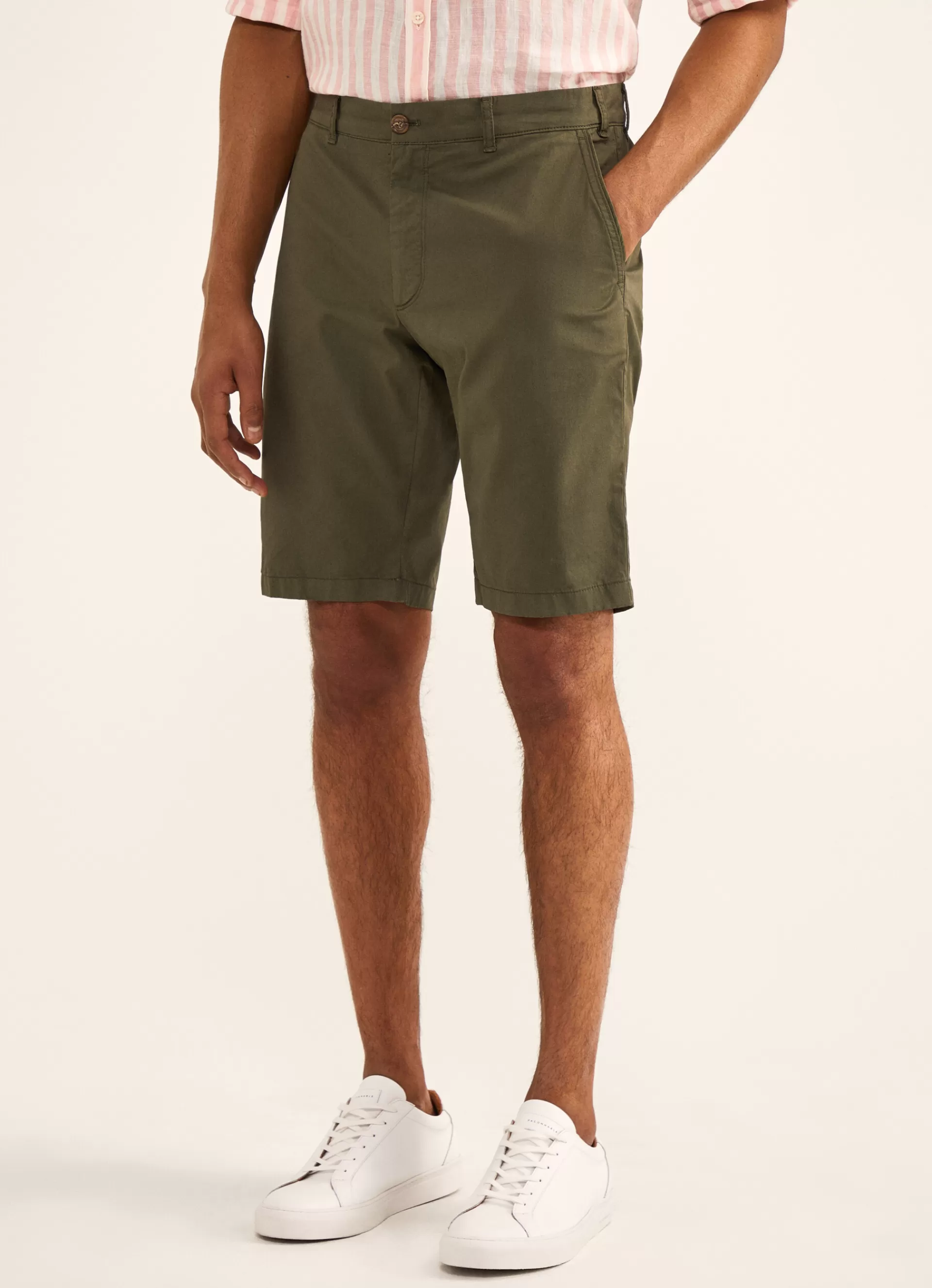 Shorts>Façonnable Short En Coton Khaki Green