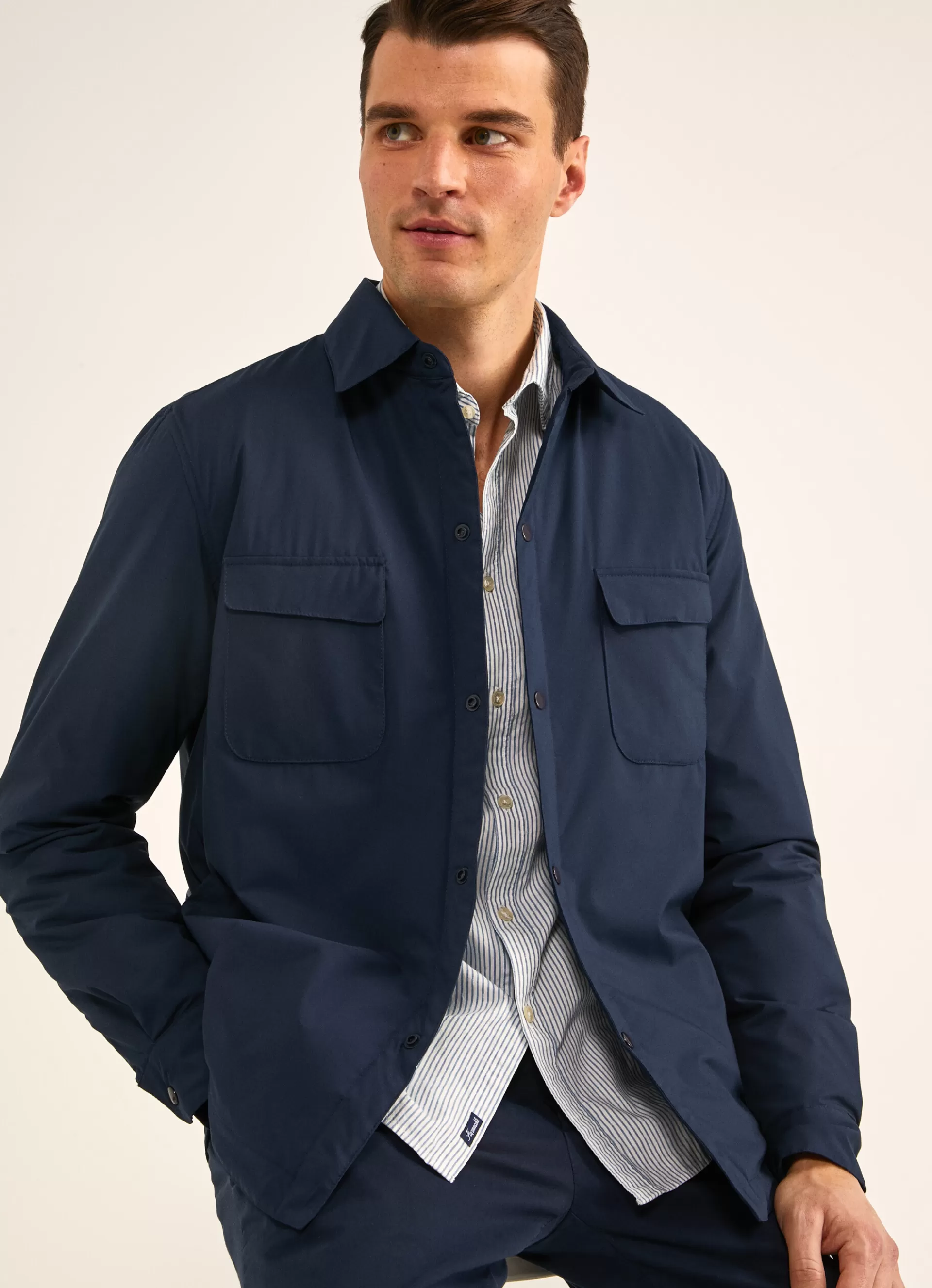 Manteaux Et Blousons>Façonnable Surchemise Impermeable Marine