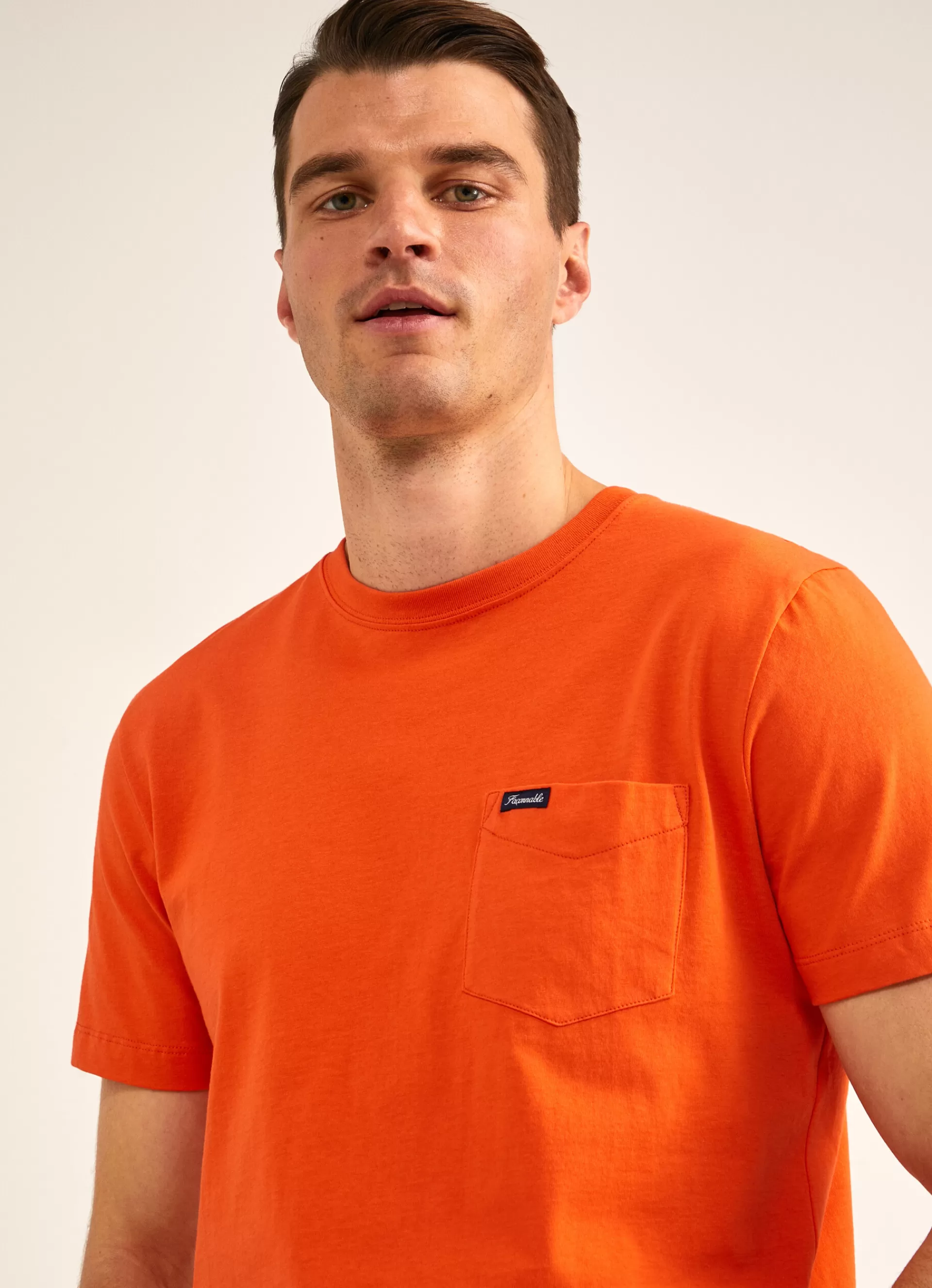 T-Shirts>Façonnable T-Shirt A Poche Pop Orange