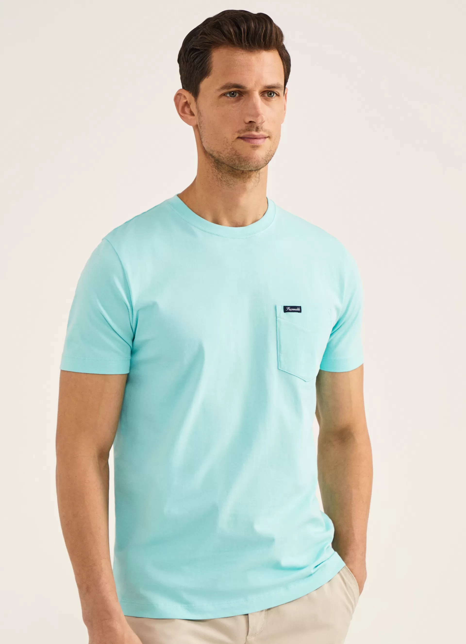 T-Shirts>Façonnable T-Shirt A Poche Aqua