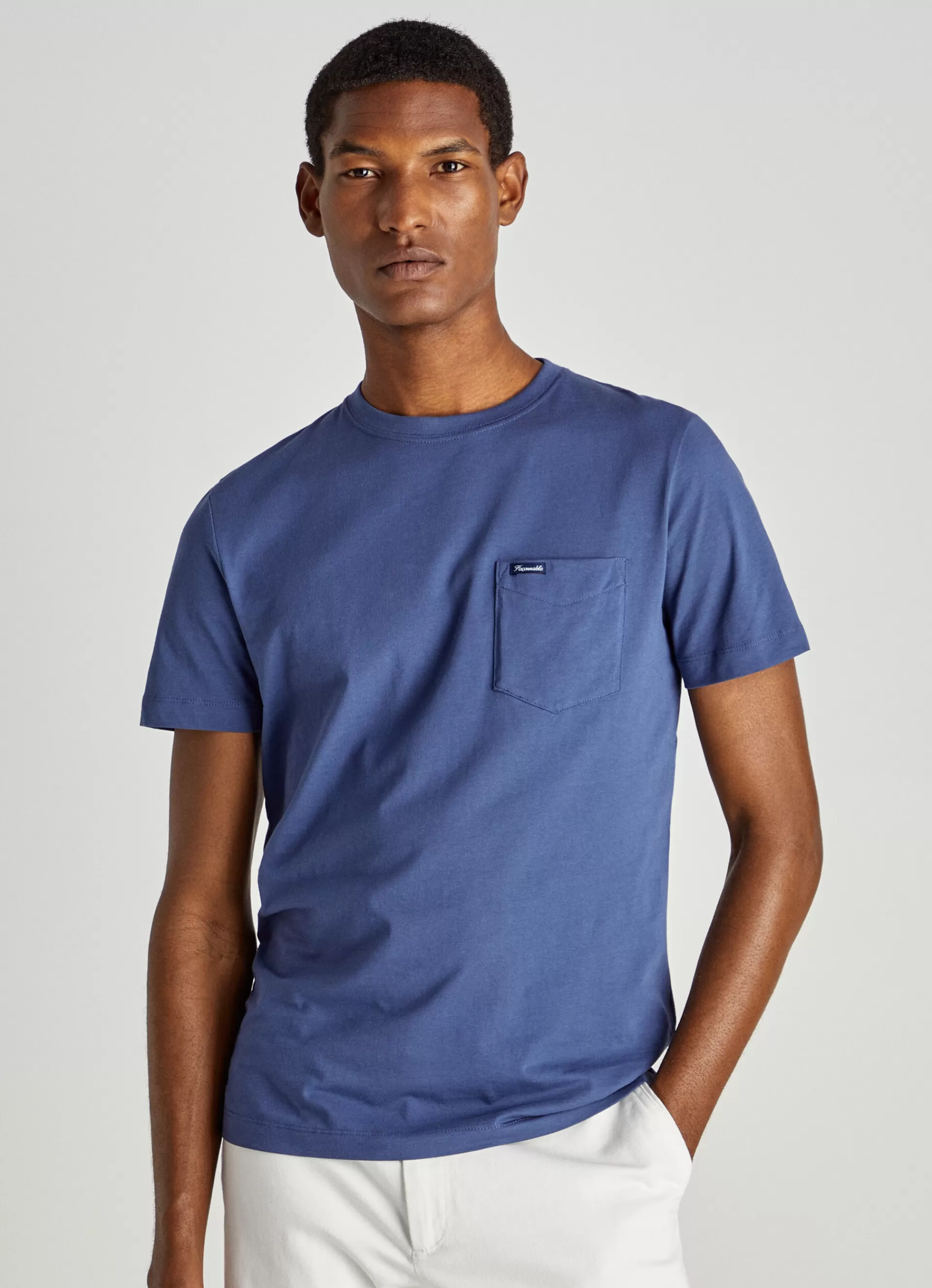 T-Shirts>Façonnable T-Shirt A Poche Pop Blue