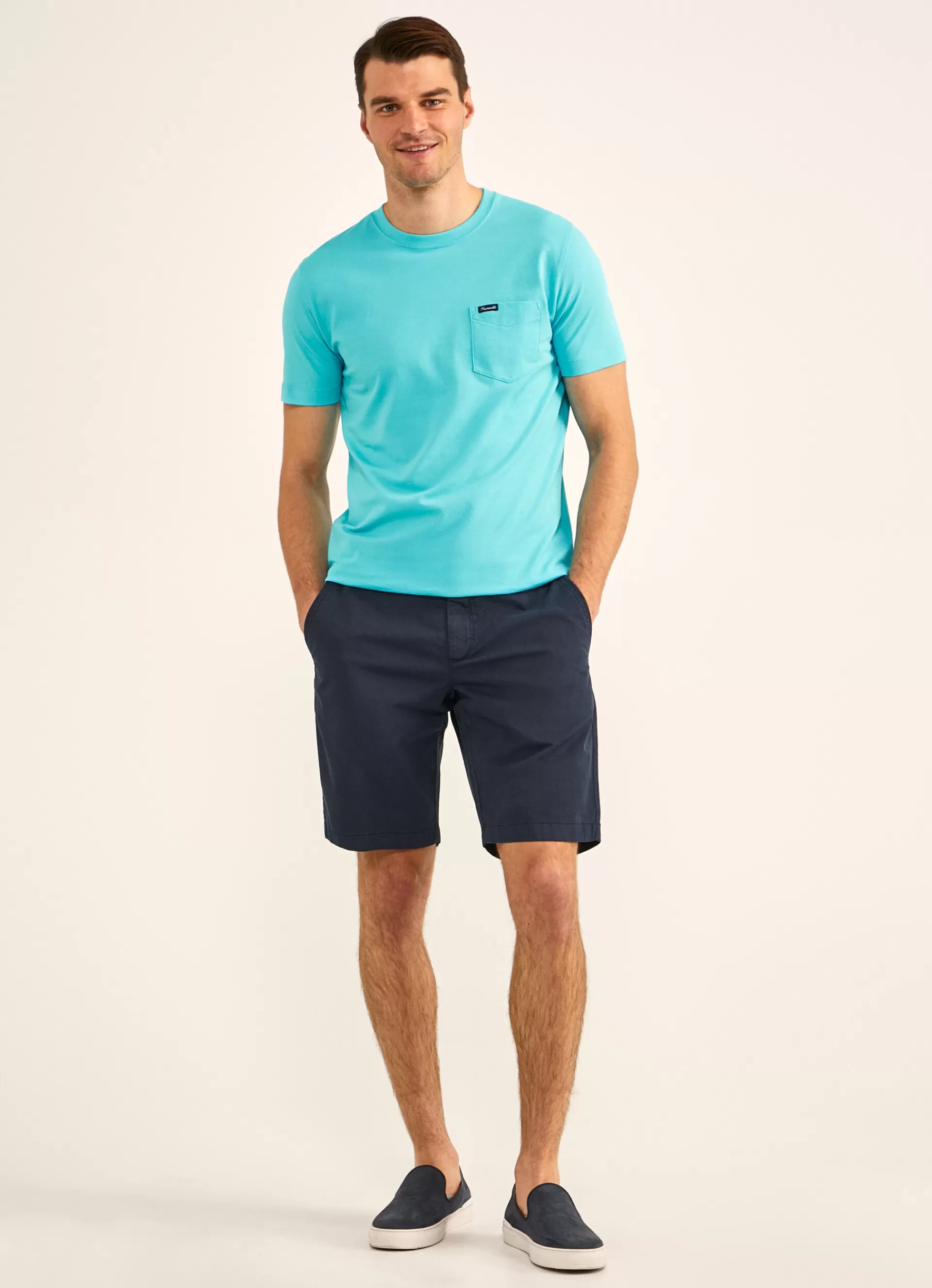 T-Shirts>Façonnable T-Shirt A Poche Turquoise