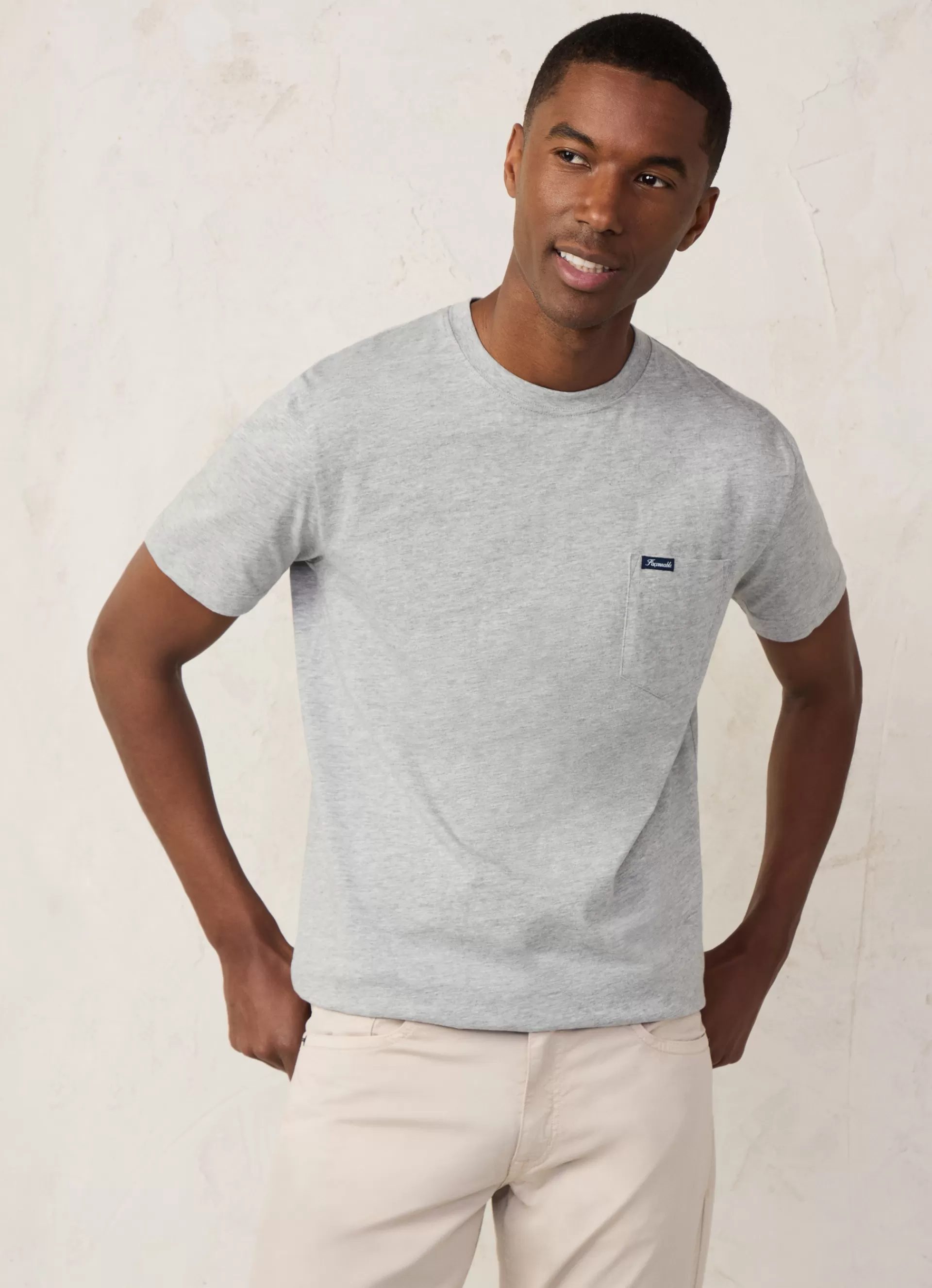 T-Shirts>Façonnable T-Shirt A Poche Light Grey Marl