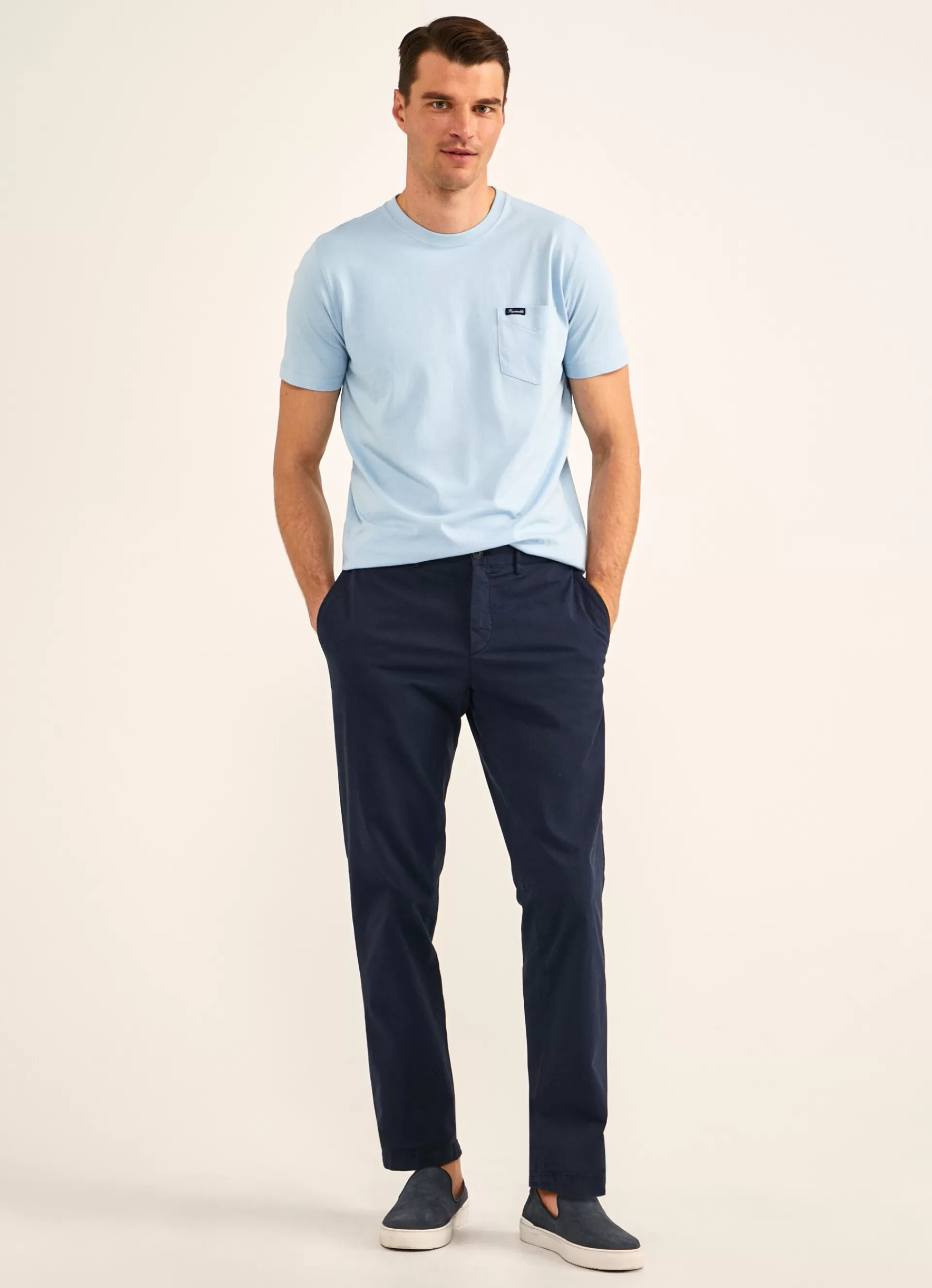 T-Shirts>Façonnable T-Shirt A Poche Horizon Blue