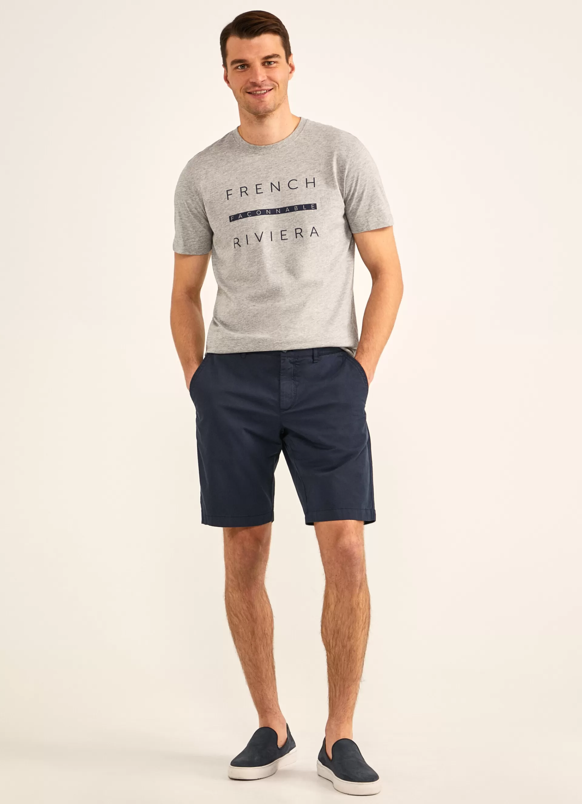 T-Shirts>Façonnable T-Shirt Imprime Light Grey Marl