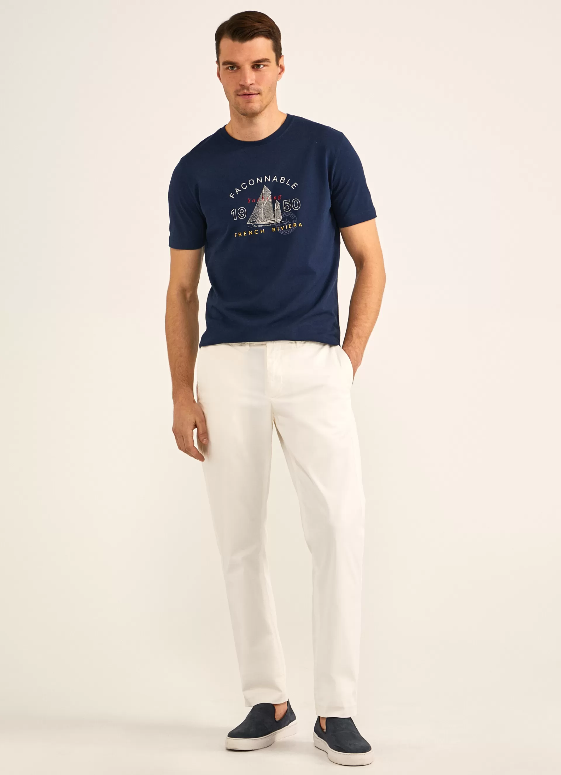T-Shirts>Façonnable T-Shirt Imprime Naval Blue