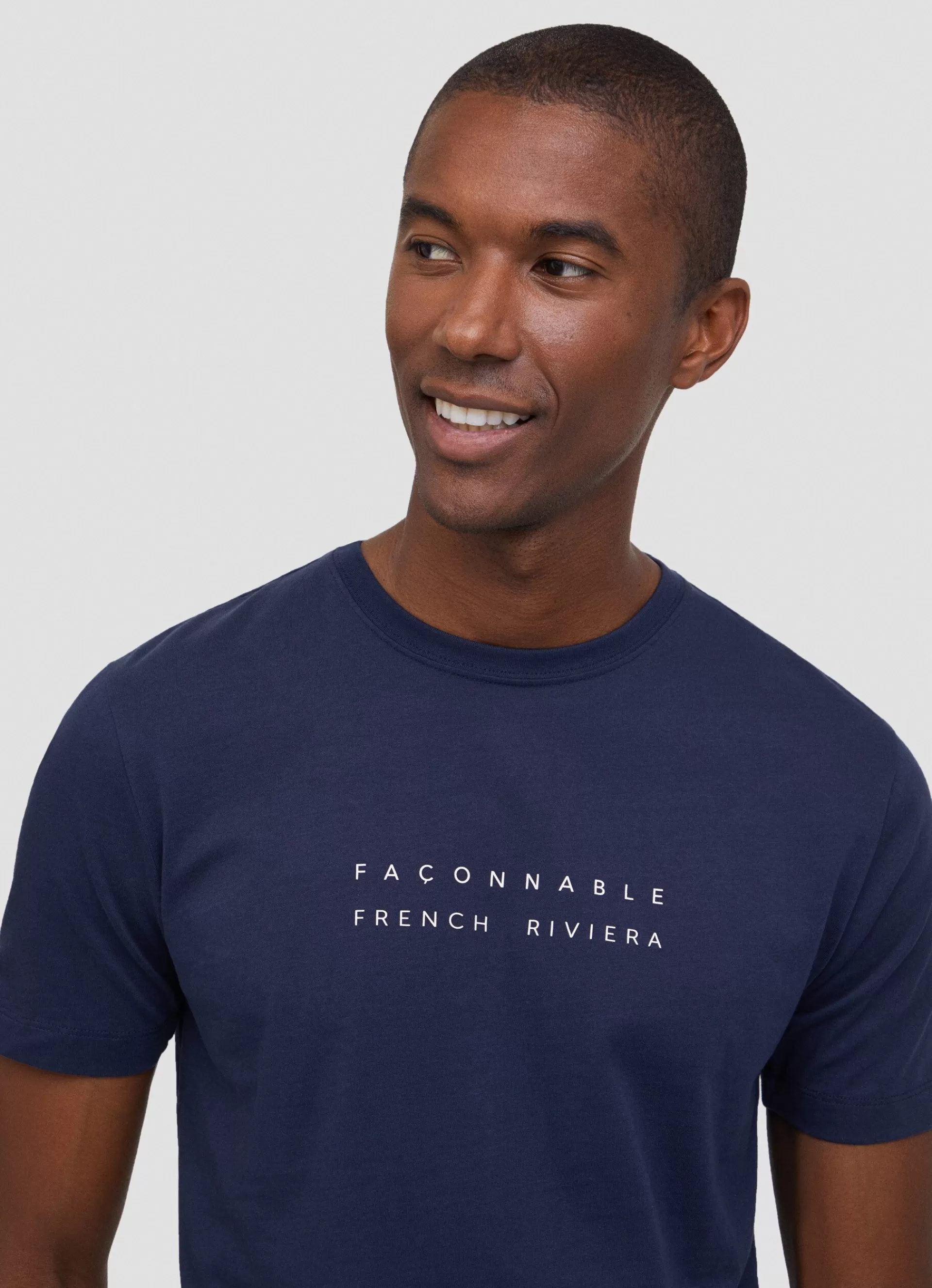 T-Shirts>Façonnable T-Shirt Imprime Haute Densite Marine