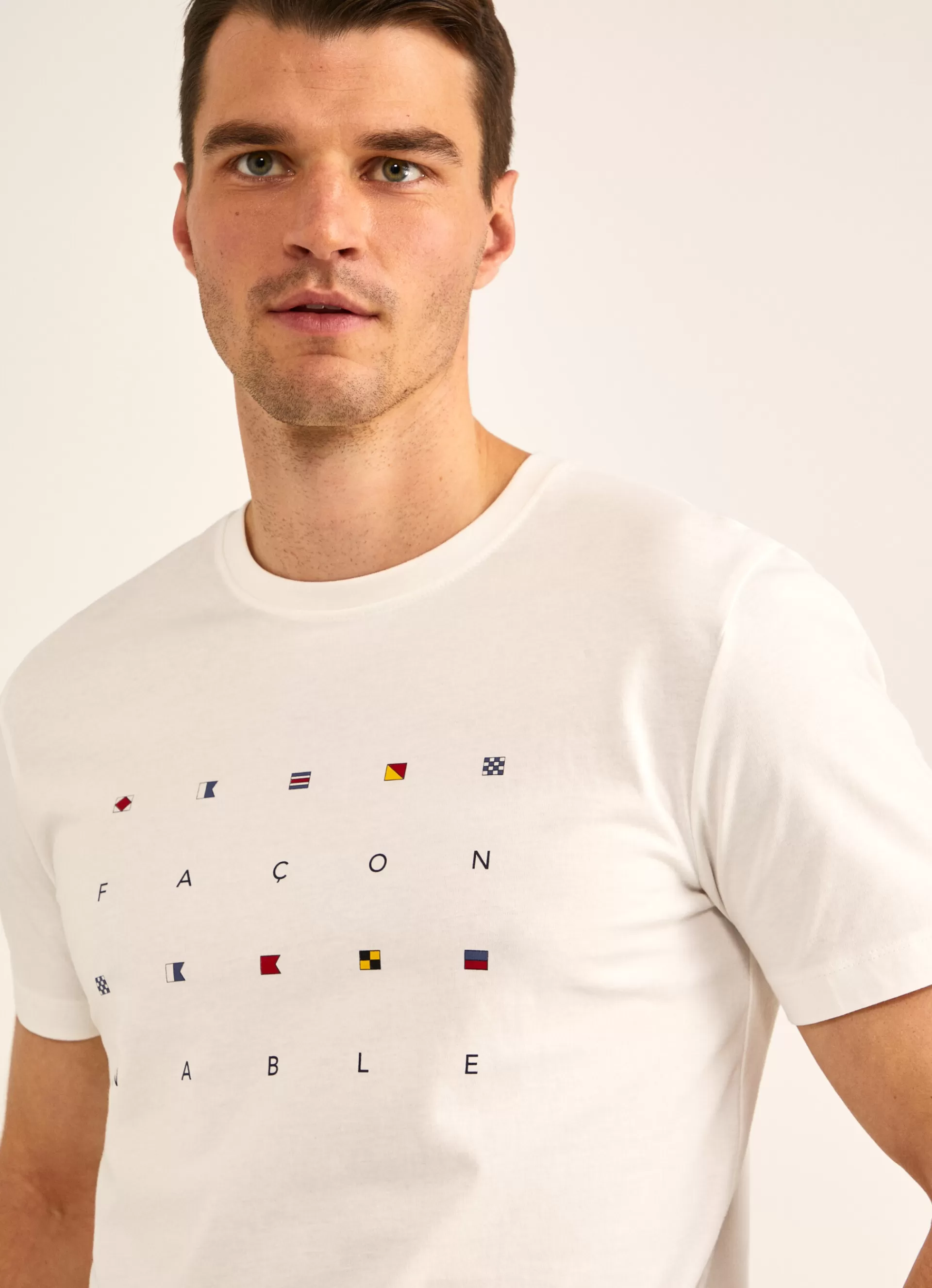 T-Shirts>Façonnable T-Shirt Imprime Nautique Off White