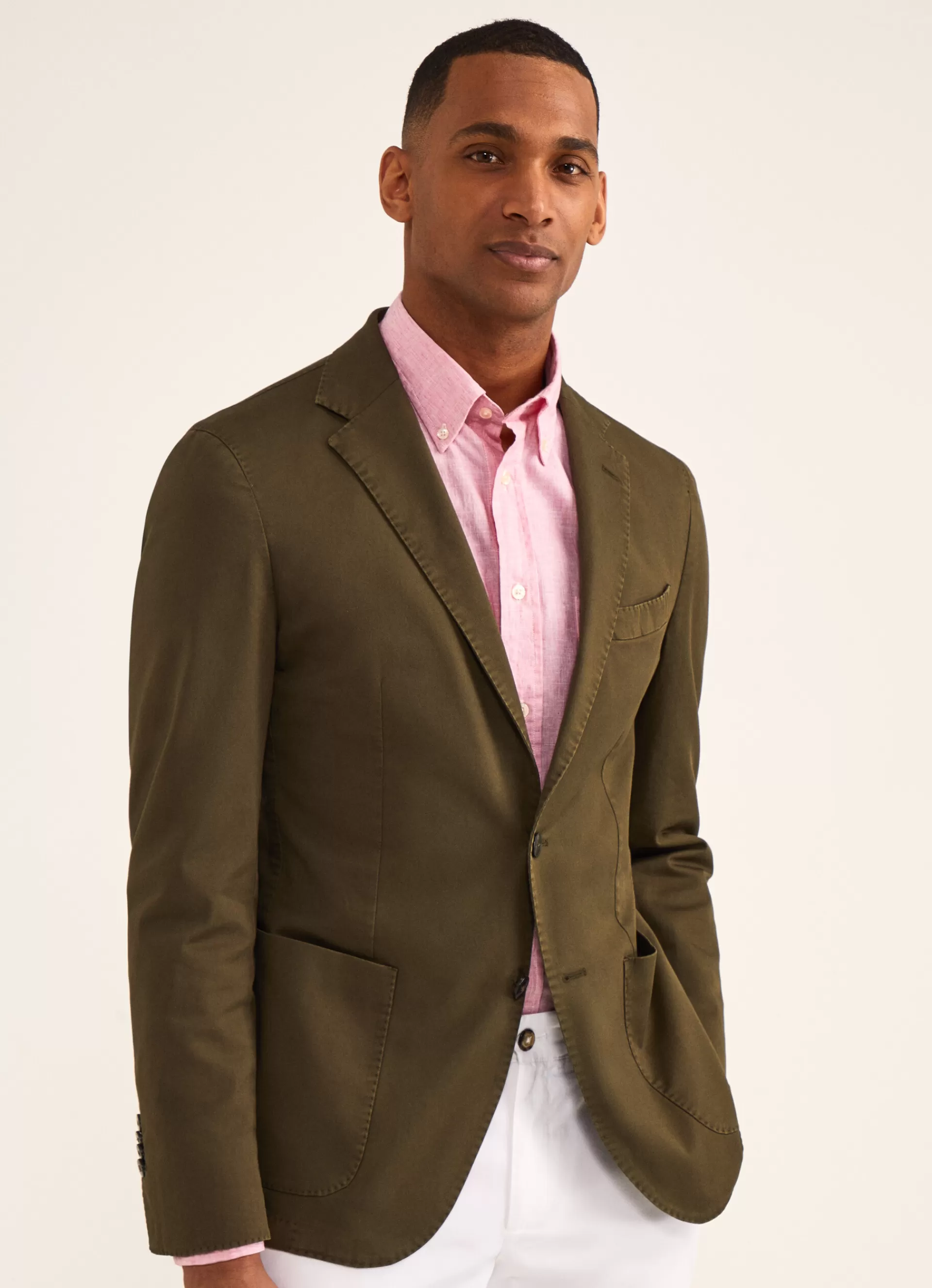 Blazers>Façonnable Veste En Coton Khaki Green