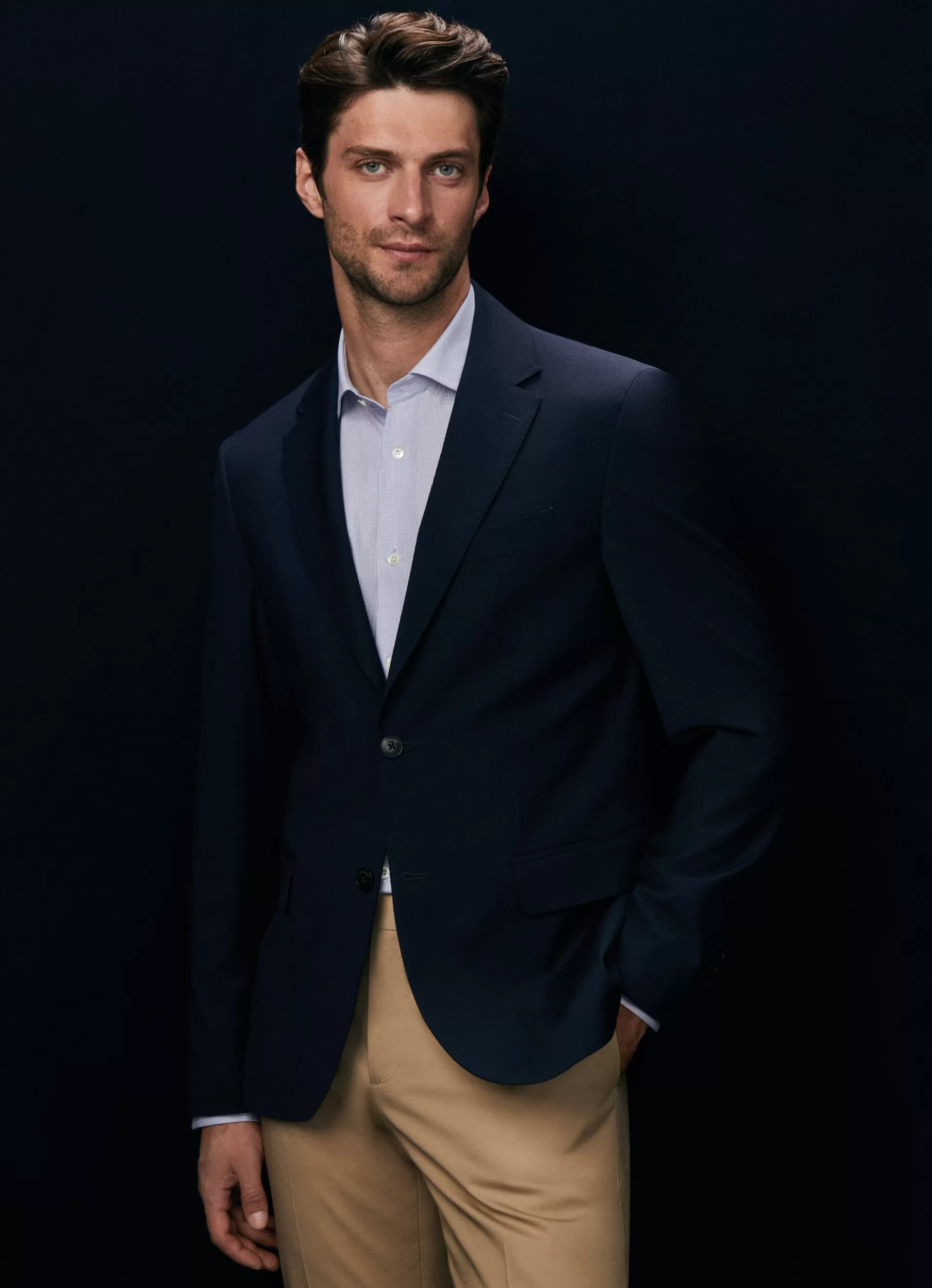 Blazers>Façonnable Veste En Laine Marine